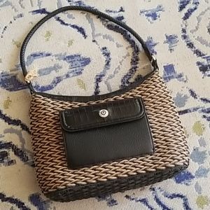 Brighton basket woven and leather shoulder bag